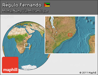 Satellite Location Map of Régulo Fernando
