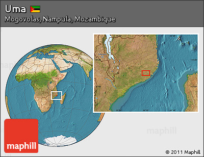 Satellite Location Map of Uma