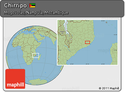 Savanna Style Location Map of Chirripo