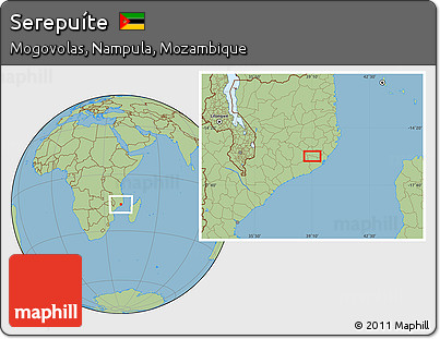 Savanna Style Location Map of Serepuíte