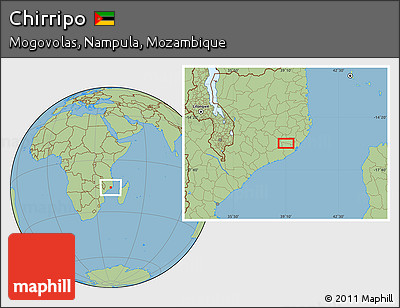 Savanna Style Location Map of Chirripo