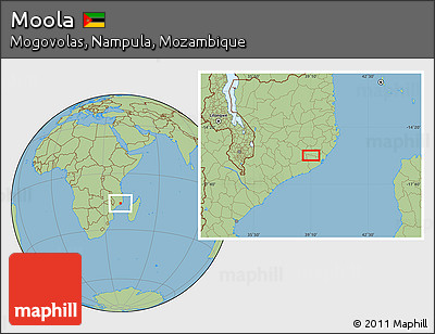 Savanna Style Location Map of Moola