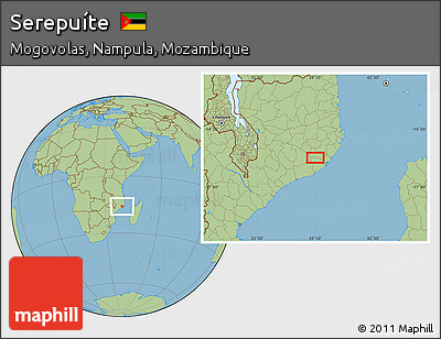 Savanna Style Location Map of Serepuíte