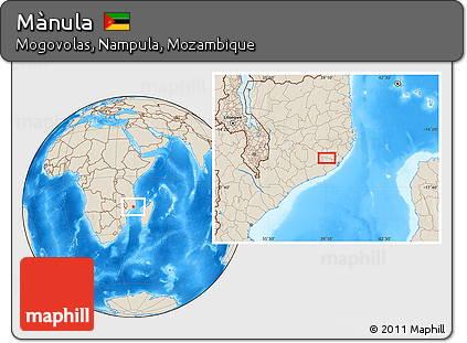 Shaded Relief Location Map of Mànula