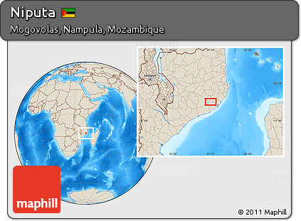 Shaded Relief Location Map of Niputa