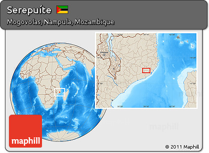 Shaded Relief Location Map of Serepuíte