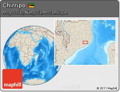 Shaded Relief Location Map of Chirripo