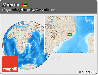 Shaded Relief Location Map of Mànula