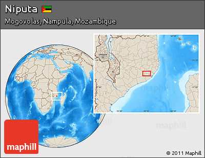 Shaded Relief Location Map of Niputa