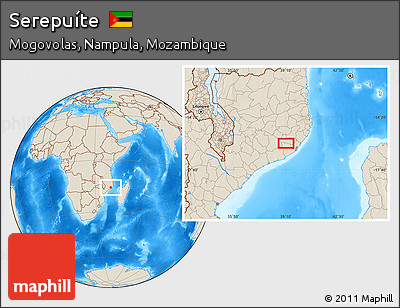 Shaded Relief Location Map of Serepuíte