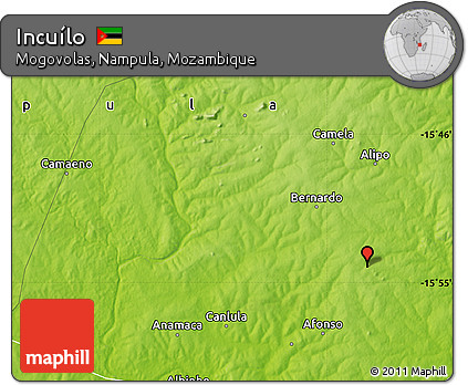 Physical Map of Incuílo