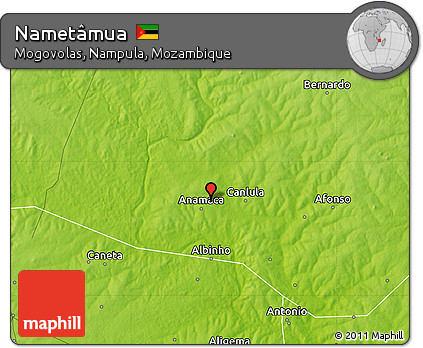 Physical Map of Nametâmua