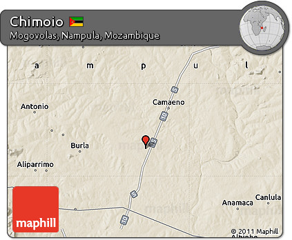Shaded Relief Map of Chimoio