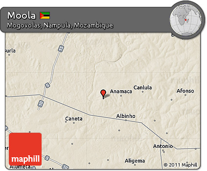 Shaded Relief Map of Moola