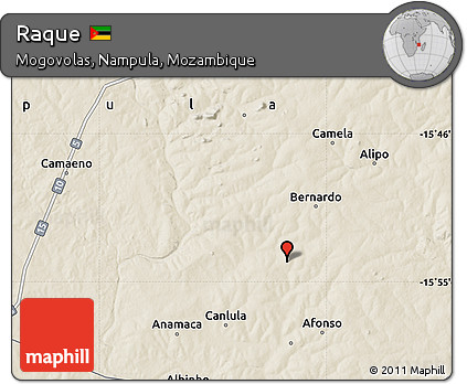 Shaded Relief Map of Raque