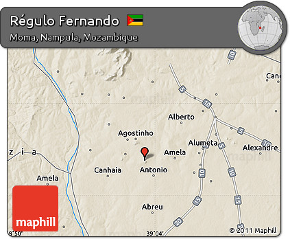 Shaded Relief Map of Régulo Fernando