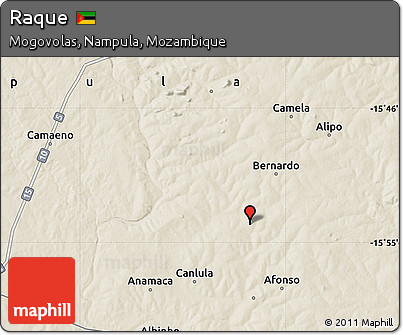 Shaded Relief Map of Raque