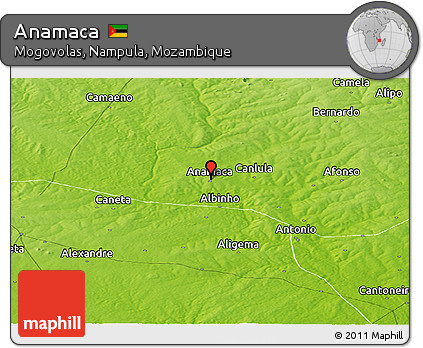 Physical Panoramic Map of Anamaca