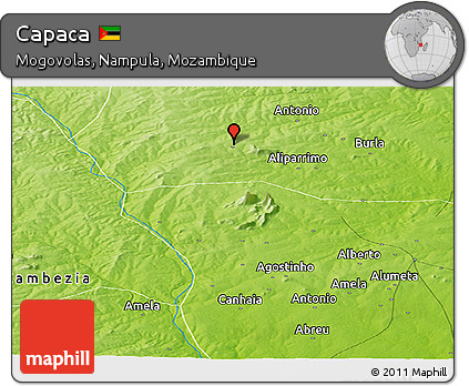 Physical Panoramic Map of Capaca