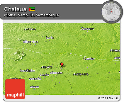 Physical Panoramic Map of Chalaua