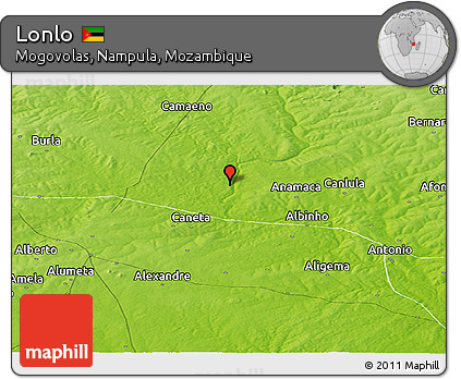Physical Panoramic Map of Lonlo