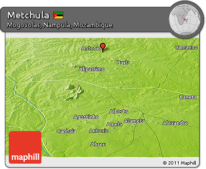 Physical Panoramic Map of Metchula