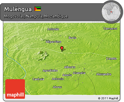 Physical Panoramic Map of Mulêngua