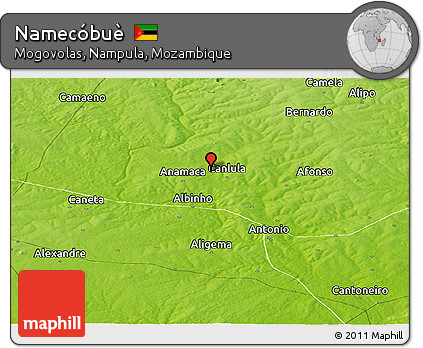 Physical Panoramic Map of Namecóbuè