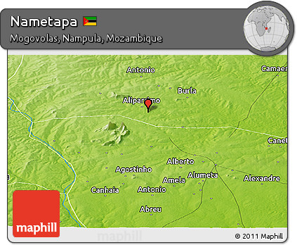 Physical Panoramic Map of Nametapa