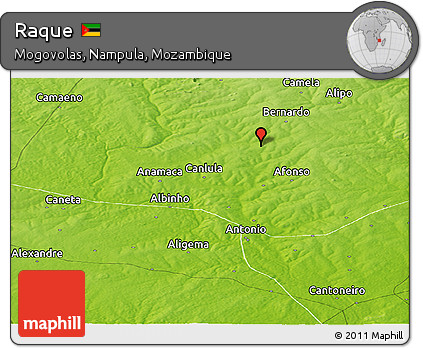Physical Panoramic Map of Raque