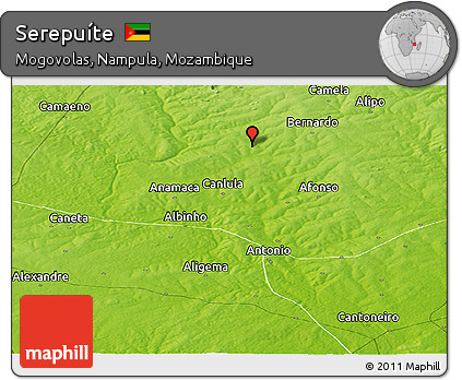 Physical Panoramic Map of Serepuíte