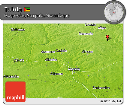 Physical Panoramic Map of Tulula