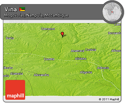 Physical Panoramic Map of Vina
