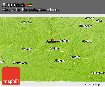Physical Panoramic Map of Anamaca