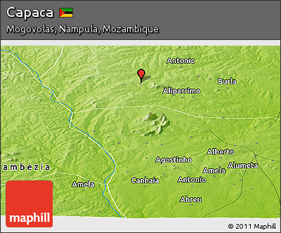 Physical Panoramic Map of Capaca
