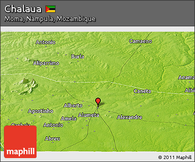 Physical Panoramic Map of Chalaua