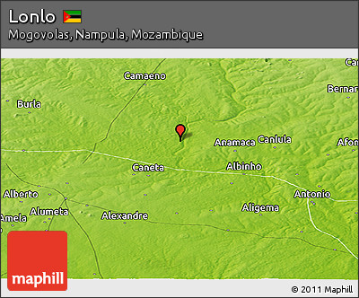 Physical Panoramic Map of Lonlo