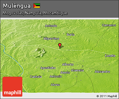 Physical Panoramic Map of Mulêngua