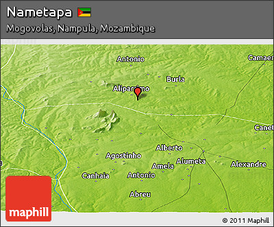 Physical Panoramic Map of Nametapa