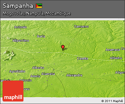 Physical Panoramic Map of Sampanha