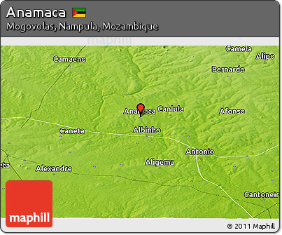 Physical Panoramic Map of Anamaca