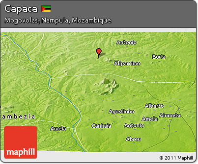 Physical Panoramic Map of Capaca