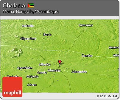 Physical Panoramic Map of Chalaua