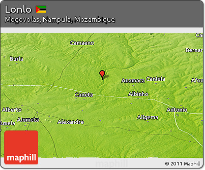 Physical Panoramic Map of Lonlo