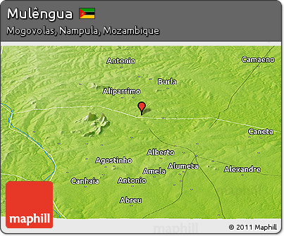 Physical Panoramic Map of Mulêngua