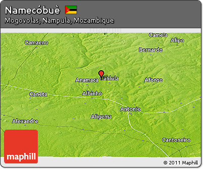 Physical Panoramic Map of Namecóbuè