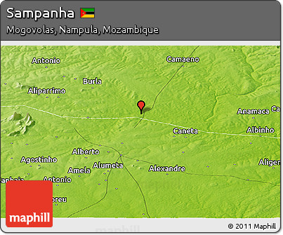 Physical Panoramic Map of Sampanha