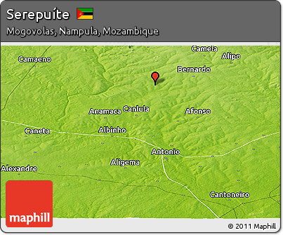 Physical Panoramic Map of Serepuíte
