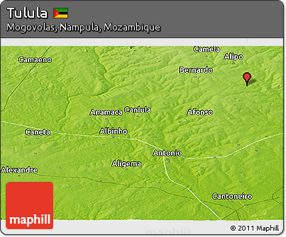 Physical Panoramic Map of Tulula