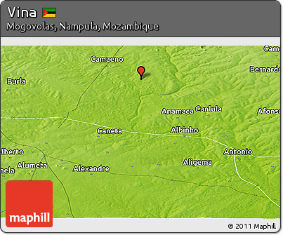 Physical Panoramic Map of Vina